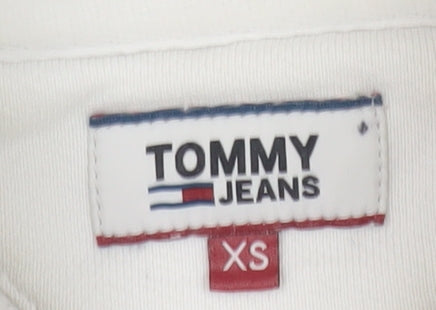 Tommy Jeans Women Ivory Hoodie Logo XS