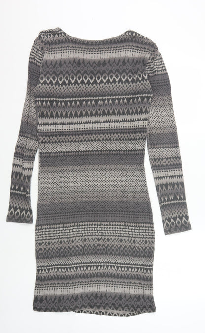 Laura Ashley Women's Geometric Grey Dress Size 12