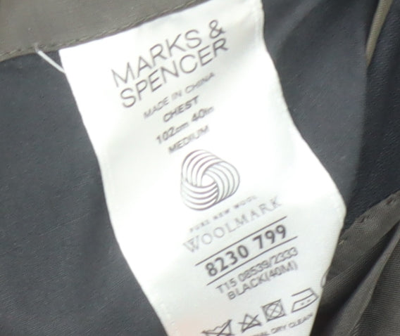 Mens UK Size 40 Marks and Spencer Regular Black Suit Jacket