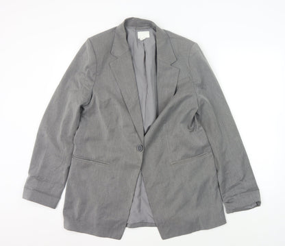 H&M Unisex Grey Suit Jacket UK 14 - Classic Style
