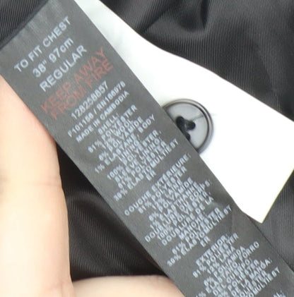 ASOS DESIGN Men's Grey Blazer 38 Regular Herringbone