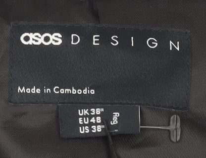 ASOS DESIGN Men's Grey Blazer 38 Regular Herringbone