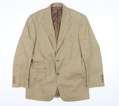 Mens UK Size 38 Racing Green Regular Beige Suit Jacket
