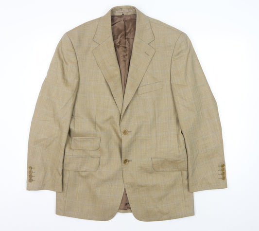 Mens UK Size 38 Racing Green Regular Beige Suit Jacket