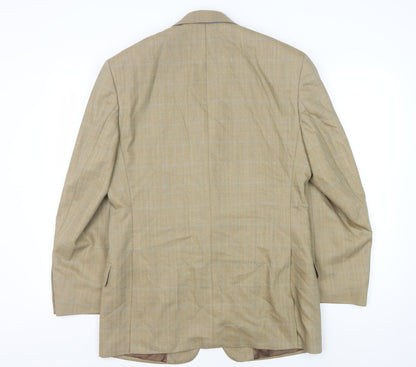 Mens UK Size 38 Racing Green Regular Beige Suit Jacket
