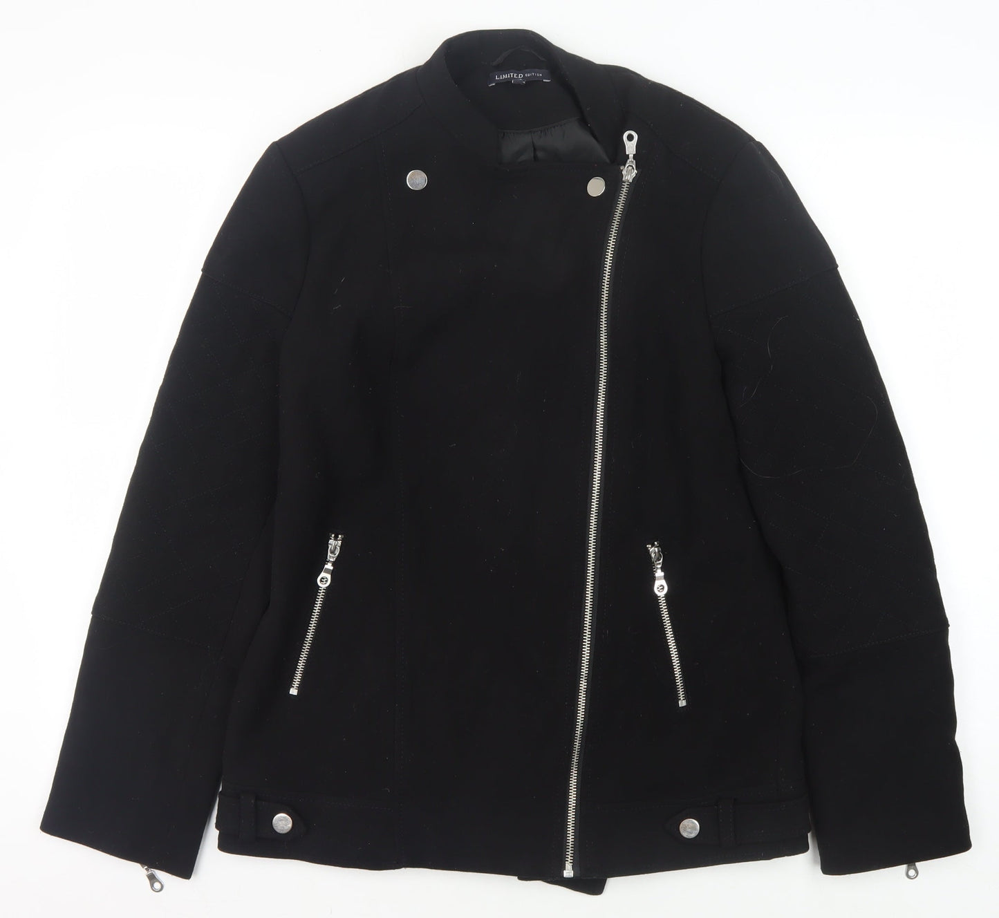 Womens UK Size 10 Marks and Spencer Black Motorcycle Jacket