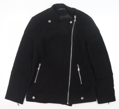 Womens UK Size 10 Marks and Spencer Black Motorcycle Jacket
