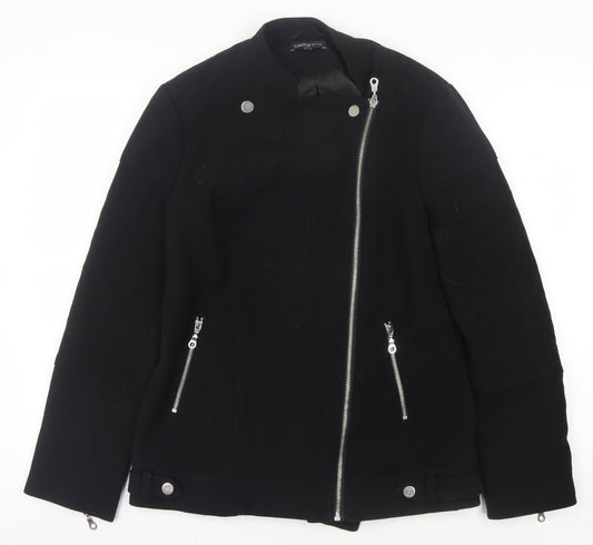 Womens UK Size 10 Marks and Spencer Black Motorcycle Jacket
