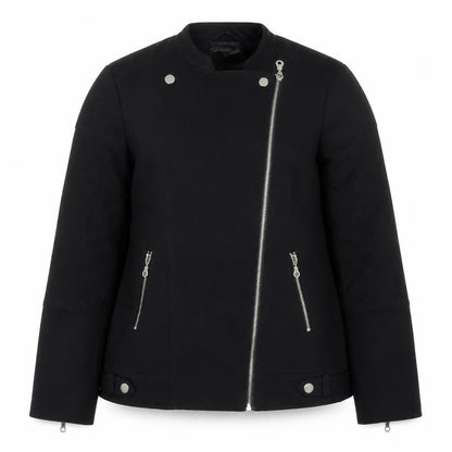 Marks & Spencer Women's Black Motorcycle Jacket, Size 10