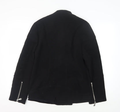 Womens UK Size 10 Marks and Spencer Black Motorcycle Jacket