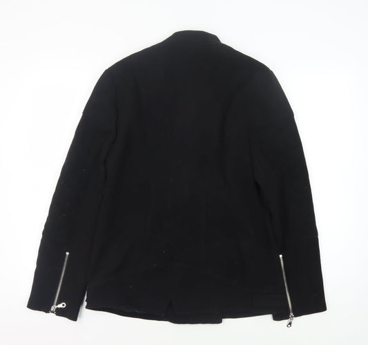 Womens UK Size 10 Marks and Spencer Black Motorcycle Jacket