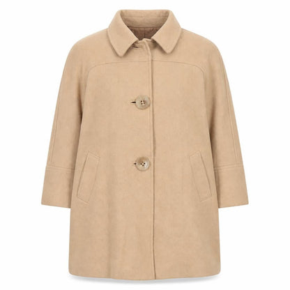 Martellini Women's Beige Wool Overcoat Size 16