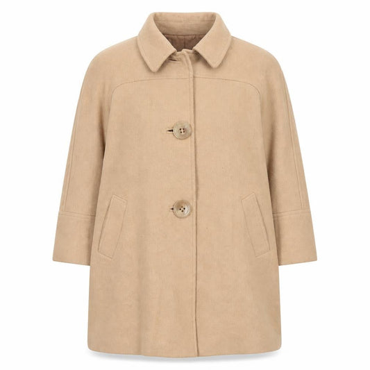 Martellini Women's Beige Wool Overcoat Size 16