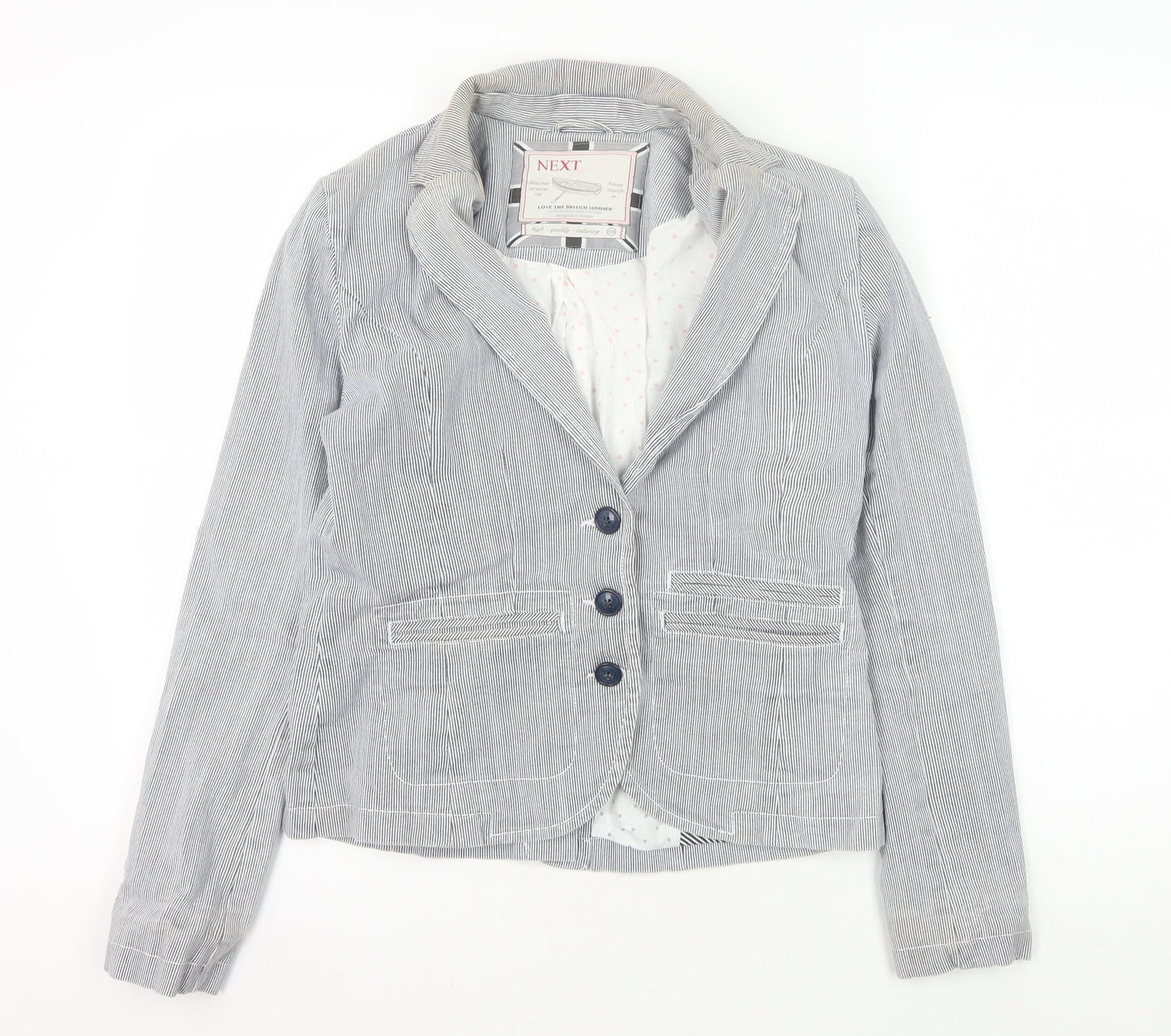 Next Women's Grey Pinstripe Blazer Size 12