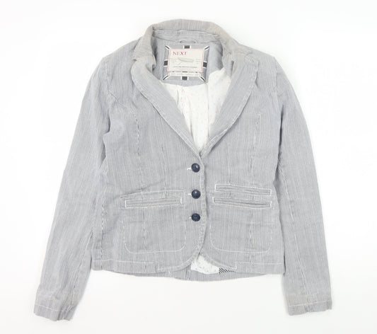 Next Women's Grey Pinstripe Blazer Size 12