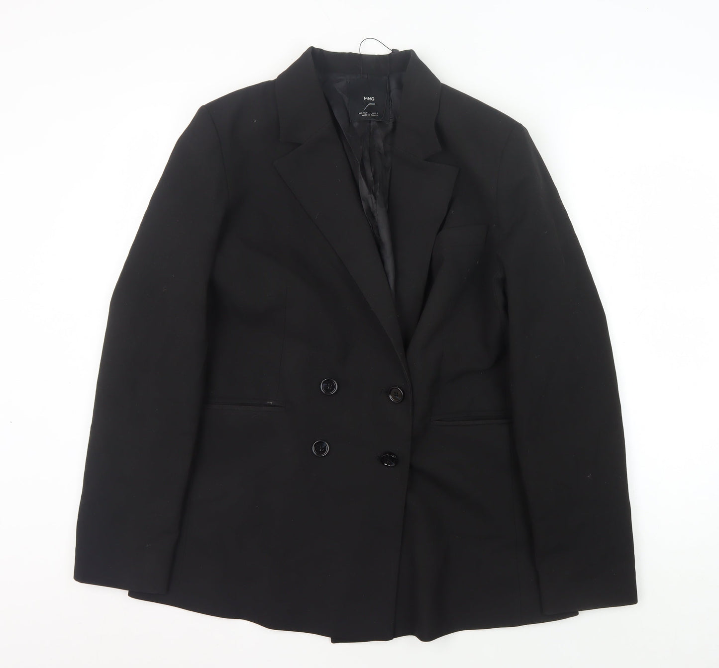MNG Women's Black Double-Breasted Blazer L