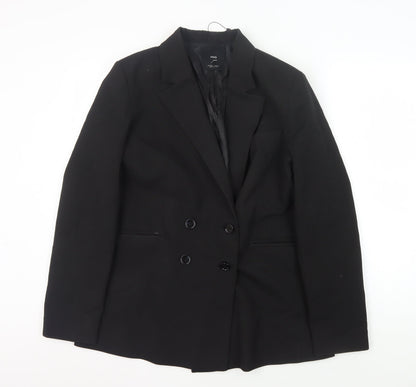 MNG Women's Black Double-Breasted Blazer L