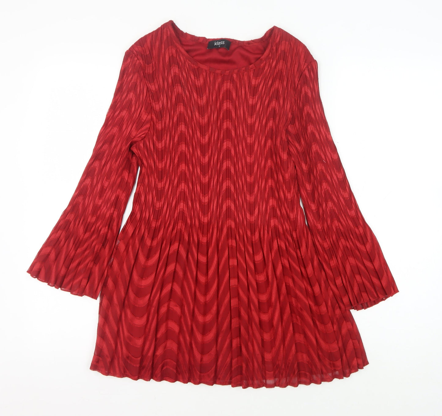 Klass Women's Red Long Sleeve Dress, Size 12