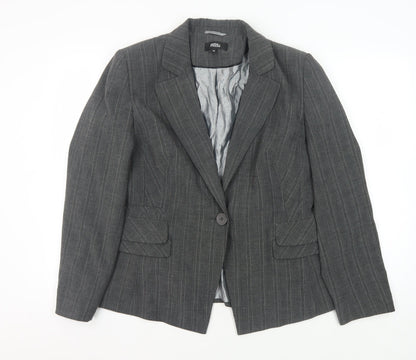 Marks and Spencer Grey Pinstripe Women's Blazer Size 16