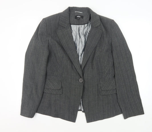 Marks and Spencer Grey Pinstripe Women's Blazer Size 16