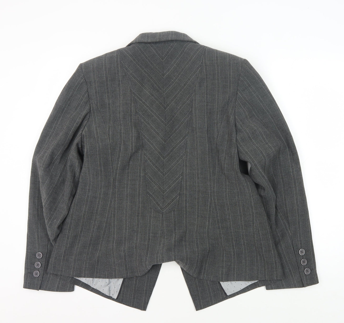 Marks and Spencer Grey Pinstripe Women's Blazer Size 16