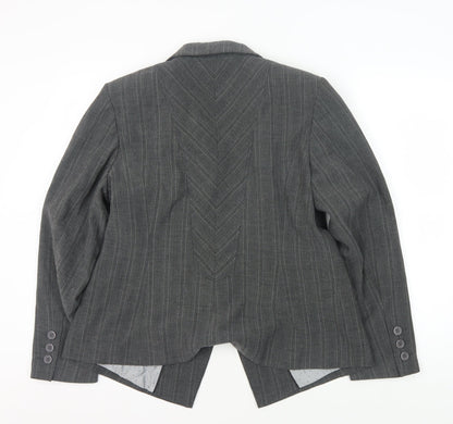 Marks and Spencer Grey Pinstripe Women's Blazer Size 16