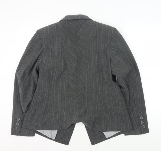 Marks and Spencer Grey Pinstripe Women's Blazer Size 16