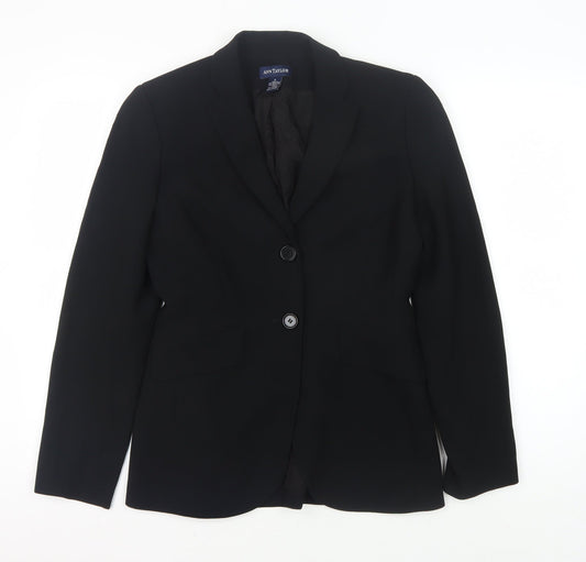 Ann Taylor Women's Black Blazer, Size 2, Smart Two-Button Style