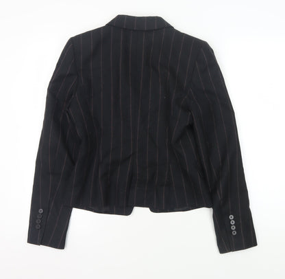 Zara Woman Black Pinstripe Blazer, Size 5, Office Wear