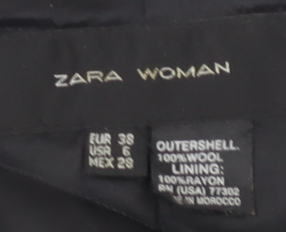 Zara Woman Black Pinstripe Blazer, Size 5, Office Wear