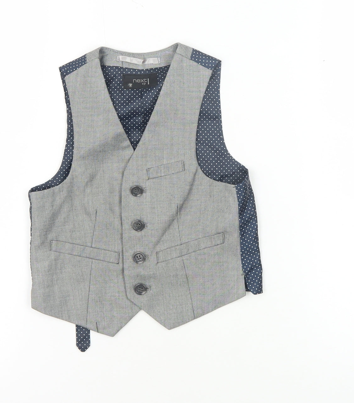 Next Boys Grey Waistcoat 3 Years Polka Dot Formal Wear