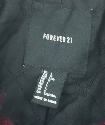 Forever 21 Women's Red Mid-Length Coat, Size L