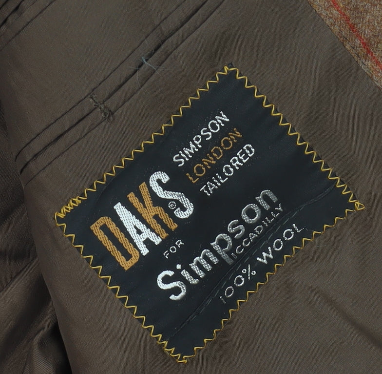 Mens UK Size 41 DAKS Regular Brown Suit Jacket