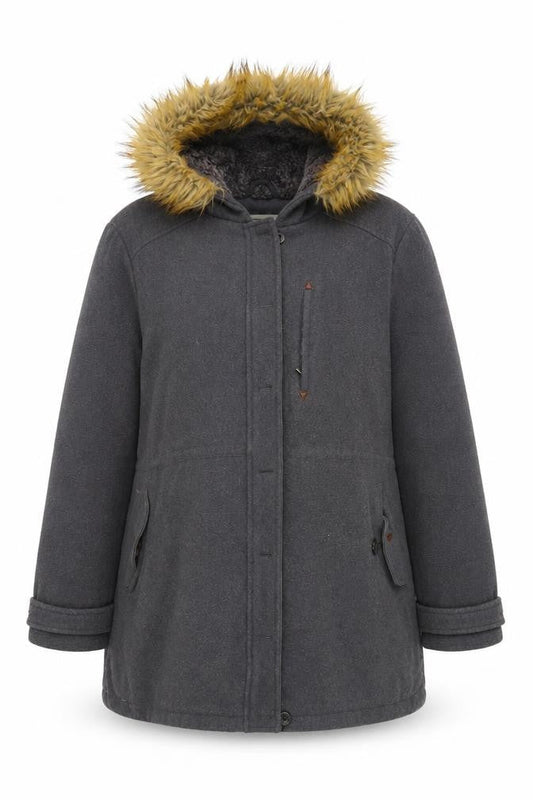Womens UK Size L FatFace Grey Parka Coat