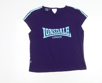 Lonsdale Women's Purple T-Shirt Size 18 Short Sleeve