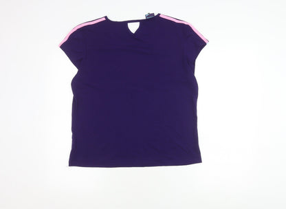 Lonsdale Women's Purple T-Shirt Size 18 Short Sleeve