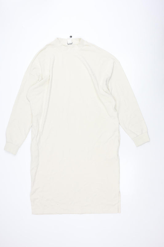 Monki Women's White T-Shirt Dress in Size S, Cotton