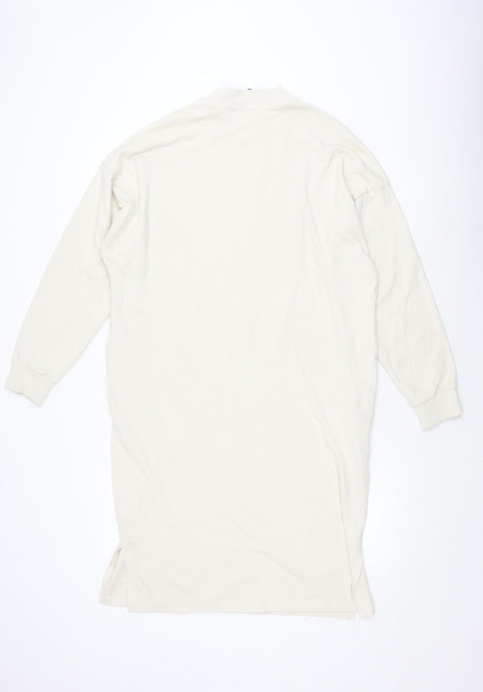 Monki Women's White T-Shirt Dress in Size S, Cotton