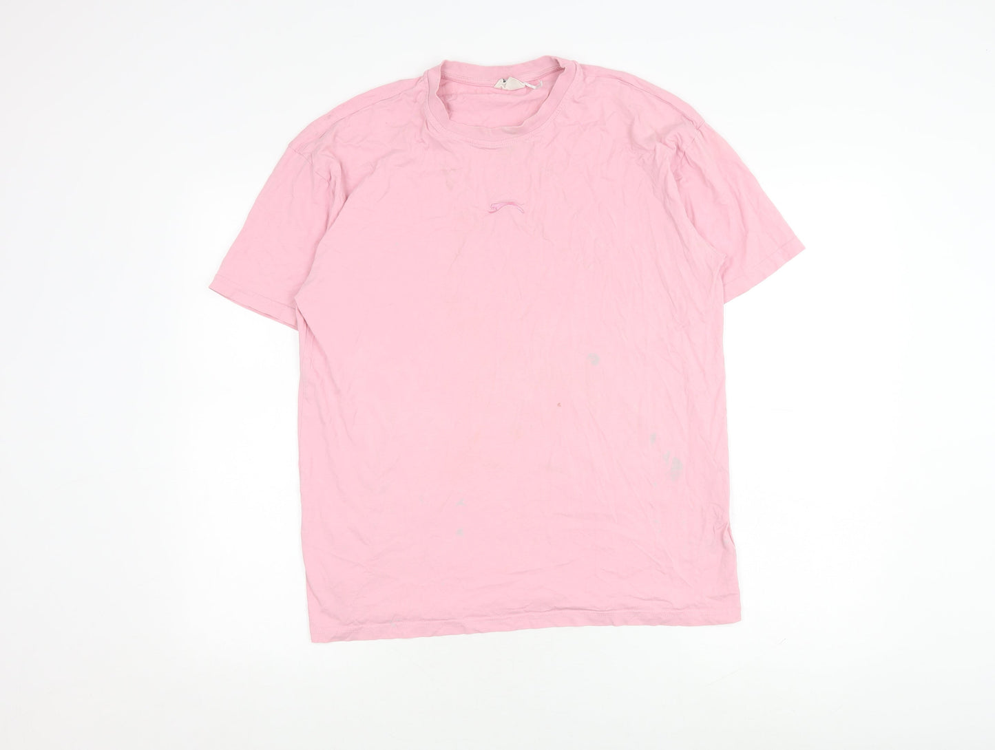 Unisex Adults UK Size 10 Slazenger Pink Basic T-Shirt