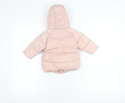 Next Pink Unisex Baby Puffer Jacket 3-6 Months Hooded