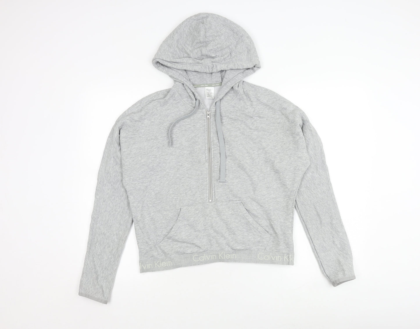 Womens UK Size L Calvin Klein Grey Full Zip Hoodie