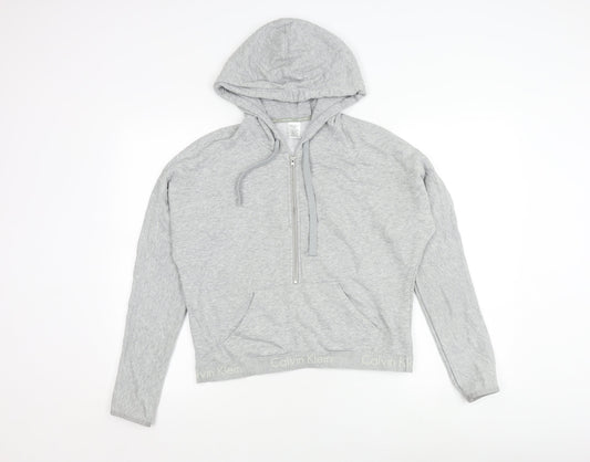 Womens UK Size L Calvin Klein Grey Full Zip Hoodie