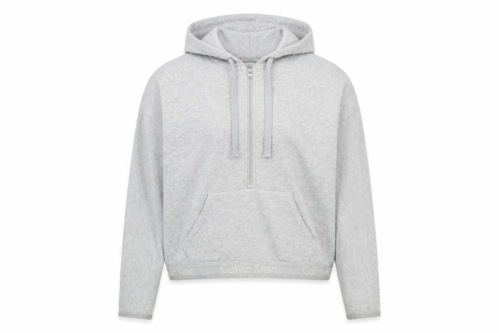 Womens UK Size L Calvin Klein Grey Full Zip Hoodie