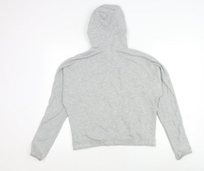 Womens UK Size L Calvin Klein Grey Full Zip Hoodie