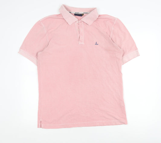 Navigare Men's Pink Polo Shirt L Collared Short Sleeve