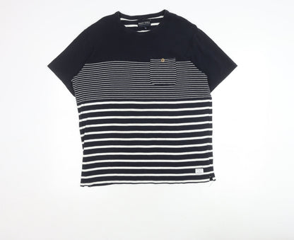 Shore Leave Unisex Black Striped Cotton T-Shirt M