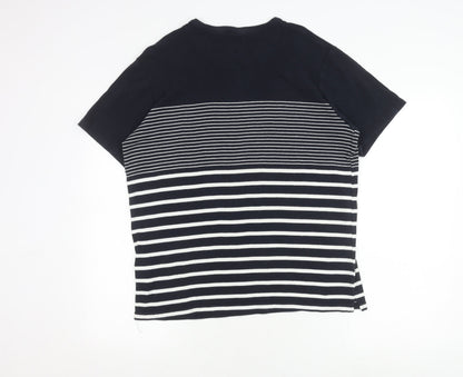 Shore Leave Unisex Black Striped Cotton T-Shirt M