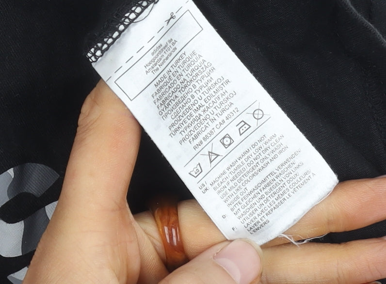 Adidas Men's XS Black Cotton Logo T-Shirt