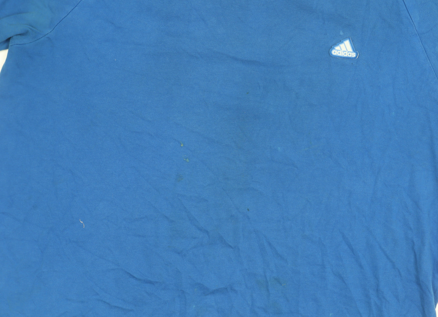 Adidas Men's Blue T-Shirt Large Crew Neck Cotton