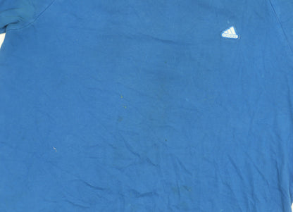 Adidas Men's Blue T-Shirt Large Crew Neck Cotton